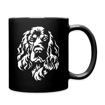 Englischer Cocker Spaniel Kopf "Black Edition" - Tasse einfarbig - Schwarz - Rechts