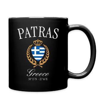 Couronne des armoiries de Patras en Grèce – Souvenir de voyage - Mug uni - noir - Droite