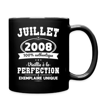 Anniversaire 18 ans - Juillet 2008 Perfection - Mug uni - noir - Droite