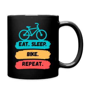 Eat Sleep Bike Repeat - Full Colour Mug - black - Right