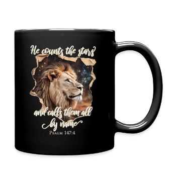 Leo Bible Verse Christian - Full Colour Mug - black - Right