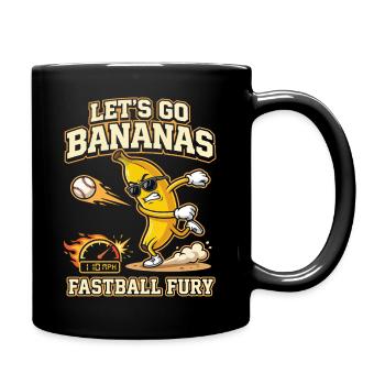 Let's Go Bananas Fastball Fury Baseball-Design - Tasse einfarbig - Schwarz - Rechts