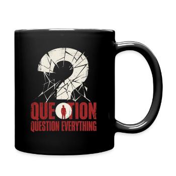 question everything - Full Colour Mug - black - Right