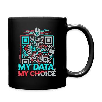Meine Daten - Tasse einfarbig - Schwarz - Rechts