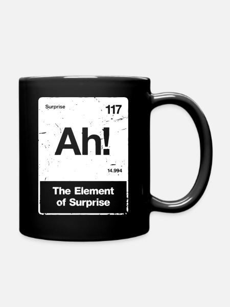 Ah! Element Überraschung - Tasse einfarbig - Schwarz