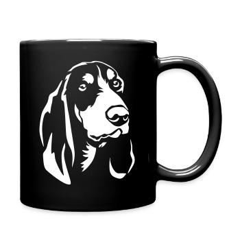 Luzerner Laufhund Kopf "Black Edition" - Tasse einfarbig - Schwarz - Rechts