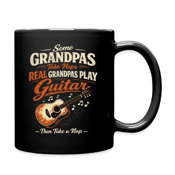 Papy Rock : Guitare, Musique et Sieste - Mug uni - noir - Droite