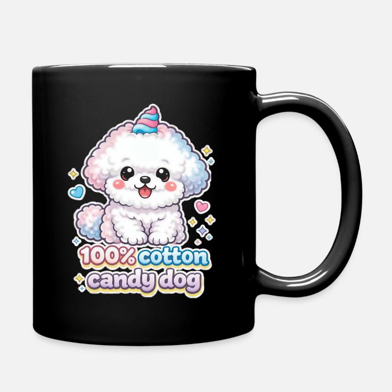 Cotton Candy Dog - cute Bichon Frisé dog Design - Tasse einfarbig - Schwarz