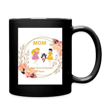 Mom Pure Love Floral Circle - Full Colour Mug - black - Right