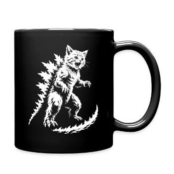 Spiky Fur Monster Silhouette - Full Colour Mug - black - Right