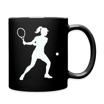 Tennis silhouette im Schwung - Tasse einfarbig - Schwarz - Rechts