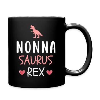 Nonnasaurus Rex - Cute Nonna Dinosaur - Full Colour Mug - black - Right