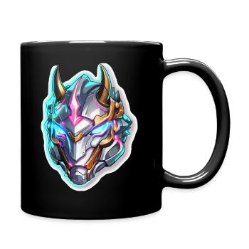 Casque de Dragon Néon - Mug uni - noir - Droite