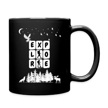 Explore Camping Graphic - Full Colour Mug - black - Right
