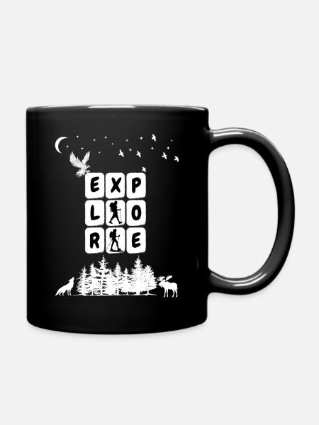 Explore Camping Graphic - Full Colour Mug - black