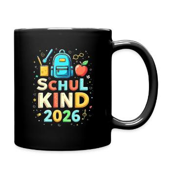 Schulkind 2026 Einschulung 2026 Schulanfang - Tasse einfarbig - Schwarz - Rechts