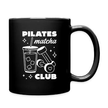 Pilates- und Matcha-Latte-Liebhaberclub - Tasse einfarbig - Schwarz - Rechts