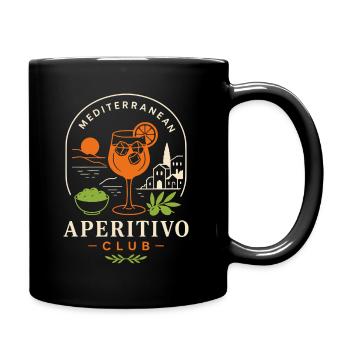 Mediterranean Aperitivo Club Retro Summer Shirt - Full Colour Mug - black - Right