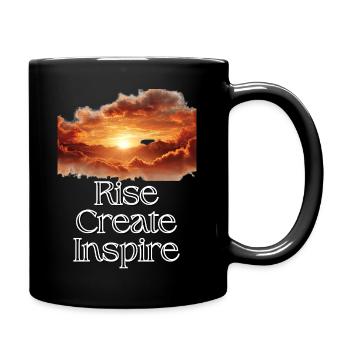 Rise Create Inspire Sunset Motivation - Full Colour Mug - black - Right