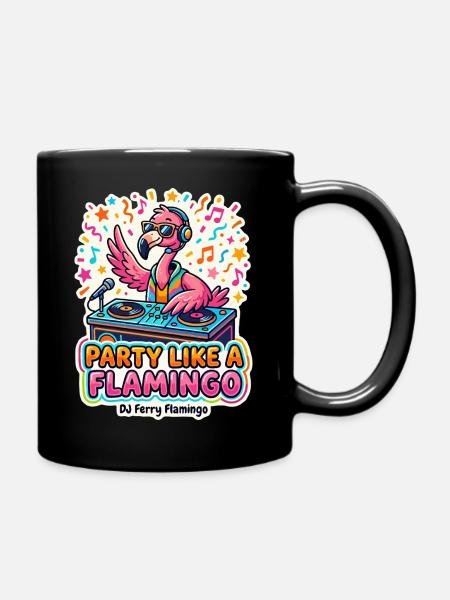 Fête comme un flamant rose - Mug uni - noir