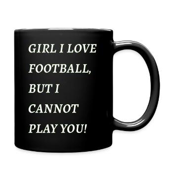 Girl I Love Football But I Cannot Play - Full Colour Mug - black - Right