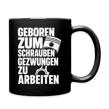 Geschraubt statt gezwungen - Tasse einfarbig - Schwarz - Rechts