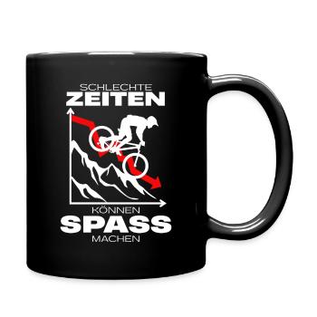 Fahrradhelden gegen schlechte Zeiten - Tasse einfarbig - Schwarz - Rechts