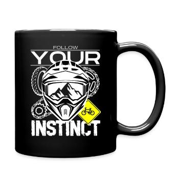 Folge Deinem Instinkt: Berg-MTB - Tasse einfarbig - Schwarz - Rechts