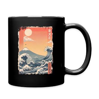 Kawaii Natur - Tasse einfarbig - Schwarz - Rechts