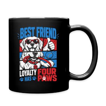 Best Friend Loyalty Four Paws - Tasse einfarbig - Schwarz - Rechts