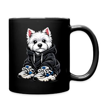 Westie cool en sweat à capuche et baskets oversize - Mug uni - noir - Droite