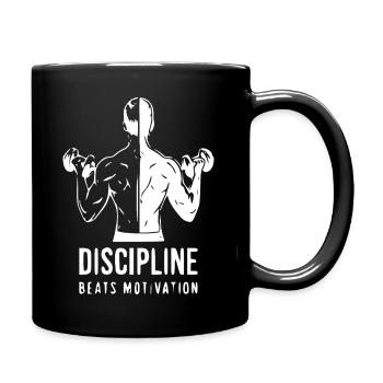 Discipline Beats Motivation - Full Colour Mug - black - Right