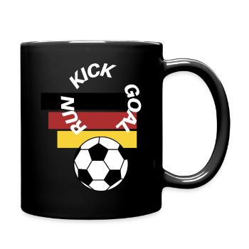 Deutscher Fußball-Laufkick-Tor - Tasse einfarbig - Schwarz - Rechts