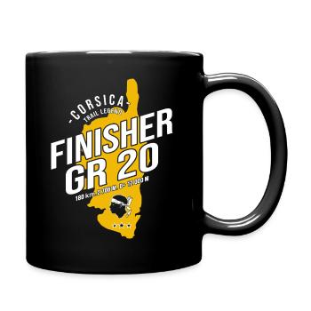 GR20 Korsika Trekking Wander-T-Shirt - Tasse einfarbig - Schwarz - Rechts