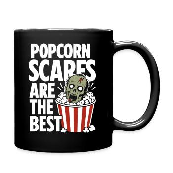 Popcorn Scares Horror Design - Full Colour Mug - black - Right