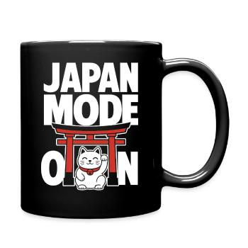 Japan Mode On Lucky Cat Design - Full Colour Mug - black - Right