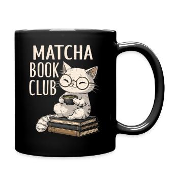Matcha Book Club T-Shirt Gift for Bookworms - Full Colour Mug - black - Right