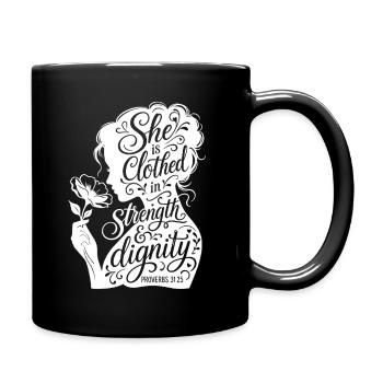Habillé de force et de dignité - Mug uni - noir - Droite