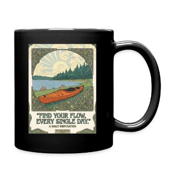 Trouver le flux chaque jour : affiche kayak - Mug uni - noir - Droite