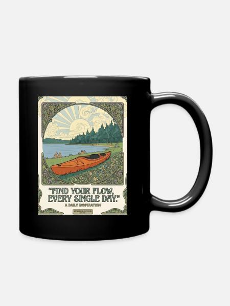 Trouver le flux chaque jour : affiche kayak - Mug uni - noir