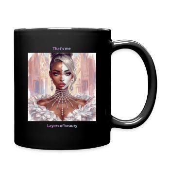 Glamour Split Portrait Crystals - Full Colour Mug - black - Right