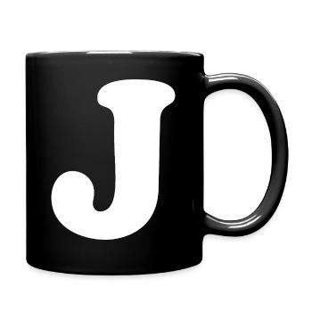 Large J Style Print | Letter J | J Logo - Full Colour Mug - black - Right