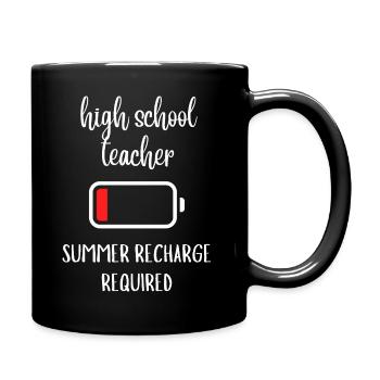 Cadeau de recharge d’été pour enseignant de lycée - Mug uni - noir - Droite