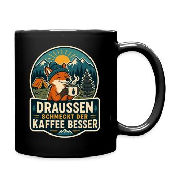 Le café est meilleur dehors – Camping-Fuchs - Mug uni - noir - Droite