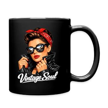 Soul Vintage – Un design stylé de pin-up rockabilly - Mug uni - noir - Droite