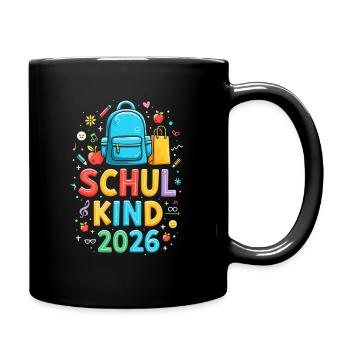 Schulkind 2026 Einschulung 2026 Schulanfang - Tasse einfarbig - Schwarz - Rechts
