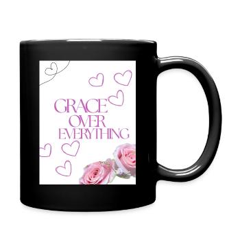 La grâce sur tout Cœur floral - Mug uni - noir - Droite