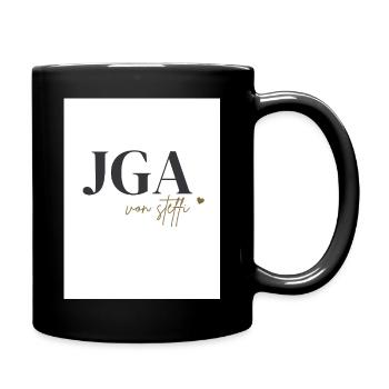 Schwarz_Gold_Minimalistisch_Modern_Junggesellen - Tasse einfarbig - Schwarz - Rechts