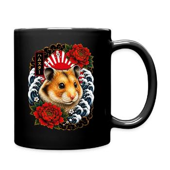 Hamster im japanischen Irezumi Tattoo Stil - Tasse einfarbig - Schwarz - Rechts