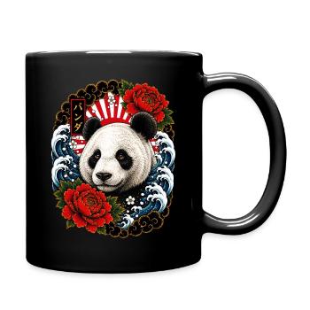 Panda im japanischen Irezumi Tattoo Stil - Tasse einfarbig - Schwarz - Rechts